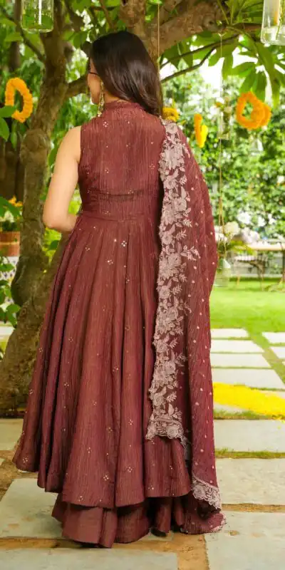 LG 2046 Rust Crunchy Salwar Suit with Embroidery Work. Wedding, Party, Festive, Events, Exclusive Offer ₹2099. Delivery 4-6 Working Days. Shop now. | Casual Suits, Jump Suits, Tops & Bottoms, Track Suits, Trendy Wear, Creative suits, Designer Suits, Palazzo Suits, Party Wear Suits, Patiala Suits, Salwar suit, Straight Suits