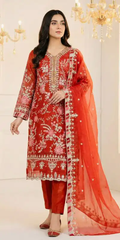 SRK 5321 Rust Crunchy Silk Salwar Suit Perfect for Wedding, Party, Eid, Sangeet, Cultural Events – . Exclusive Offer ₹2499. Delivery 4-6 Working Days. | Casual Suits, Jump Suits, Creative suits, Designer Suits, Palazzo Suits, Party Wear Suits, Patiala Suits, Salwar suit, Straight Suits
