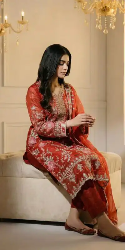 SRK 5321 Rust Crunchy Silk Salwar Suit Perfect for Wedding, Party, Eid, Sangeet, Cultural Events – . Exclusive Offer ₹2499. Delivery 4-6 Working Days. | Casual Suits, Jump Suits, Creative suits, Designer Suits, Palazzo Suits, Party Wear Suits, Patiala Suits, Salwar suit, Straight Suits