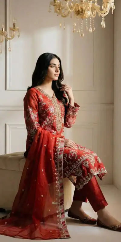 SRK 5321 Rust Crunchy Silk Salwar Suit Perfect for Wedding, Party, Eid, Sangeet, Cultural Events – . Exclusive Offer ₹2499. Delivery 4-6 Working Days. | Casual Suits, Jump Suits, Creative suits, Designer Suits, Palazzo Suits, Party Wear Suits, Patiala Suits, Salwar suit, Straight Suits