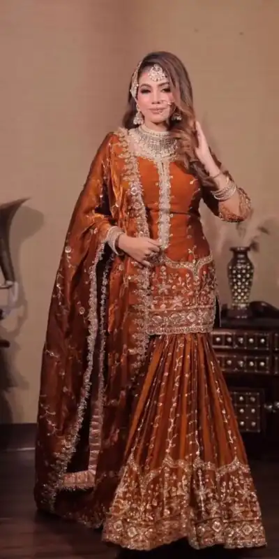 SSR 533 Rust Color Fendy Silk Salwar Suit with Embroidery Work. Affordable Price ₹2149. Delivery 4-6 Working Days. Shop now. | Casual Suits, Jump Suits, Creative suits, Designer Suits, Palazzo Suits, Party Wear Suits, Patiala Suits, Salwar suit, Straight Suits