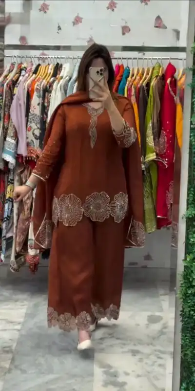 LG 2048 Rust in Rangoli Bead Work Salwar Suit . Wedding, Party, Festive, Events, Best Price ₹2049. Delivery 4-6 Working Days. Shop now. | Casual Suits, Jump Suits, Tops & Bottoms, Track Suits, Trendy Wear, Creative suits, Designer Suits, Palazzo Suits, Party Wear Suits, Patiala Suits, Salwar suit, Straight Suits