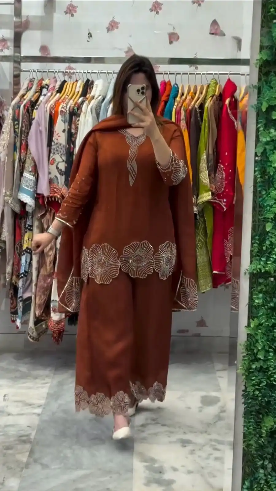 LG 2048 Rust in Rangoli Bead Work Salwar Suit . Wedding, Party, Festive, Events, Best Price ₹2049. Delivery 4-6 Working Days. Shop now. | Casual Suits, Jump Suits, Tops & Bottoms, Track Suits, Trendy Wear, Creative suits, Designer Suits, Palazzo Suits, Party Wear Suits, Patiala Suits, Salwar suit, Straight Suits