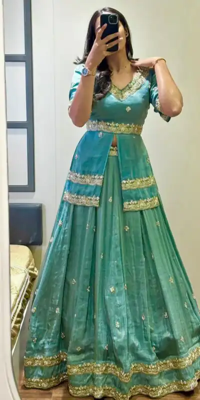 PC 552 Sea Green Color Chinon silk Lehenga Choli with Cut Work. Special Price ₹2499. Delivery 4-6 Working Days. Shop now. | Bollywood Lehenga, Creative Lehenga, Designer Lehenga, Embroidered Lehenga, Lehenga, Party Wear Lehenga