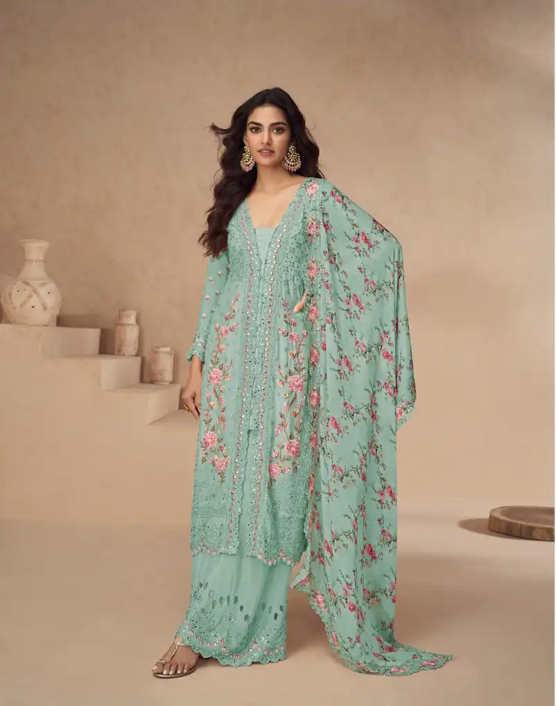 FC 10154 Sea Green Color Vichitra Salwar Suit with Embroidery Work. Special Price ₹3349. Delivery 4-6 Working Days. Shop now. | Casual Suits, Jump Suits, Tops & Bottoms, Track Suits, Trendy Wear, Creative suits, Designer Suits, Palazzo Suits, Party Wear Suits, Patiala Suits, Salwar suit, Straight Suits