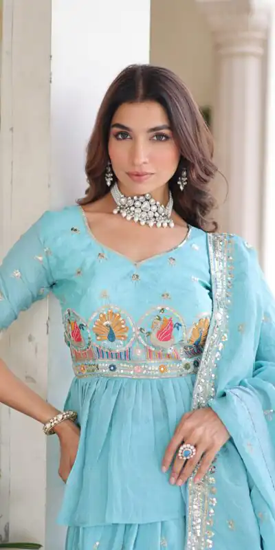 KA 5058 Sky Blue in Gold Crush Embroidery Work & Zari Work Lehenga Choli . Special Price ₹2649. Delivery 4-6 Working Days. Shop now. | Bollywood Lehenga, Creative Lehenga, Designer Lehenga, Embroidered Lehenga, Lehenga, Party Wear Lehenga