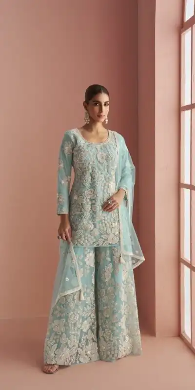 FC 10088 Sky Blue in Color Heavy Net Embroidery Work Salwar Suit . Introductory Price ₹3599. Delivery 4-6 Working Days. Shop now. | Casual Suits, Jump Suits, Tops & Bottoms, Track Suits, Trendy Wear, Creative suits, Designer Suits, Palazzo Suits, Party Wear Suits, Patiala Suits, Salwar suit, Straight Suits