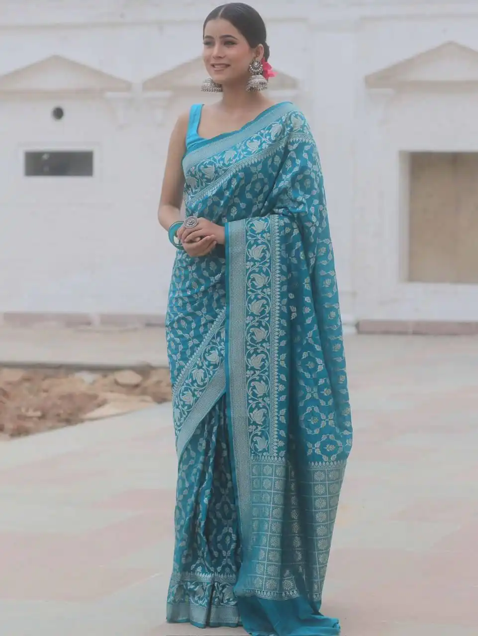 KPR 277 Sky Blue in Soft Lichi Silk Lace Border & Lace Work Saree . Available at ₹1299 only. Delivery 4-6 Working Days. Shop now. | Creative Sarees, Embroidered Sarees, Bollywood Sarees, Designer Sarees, Ethnic Saree, Modern Digital sarees, Party Wear Sarees, Sarees