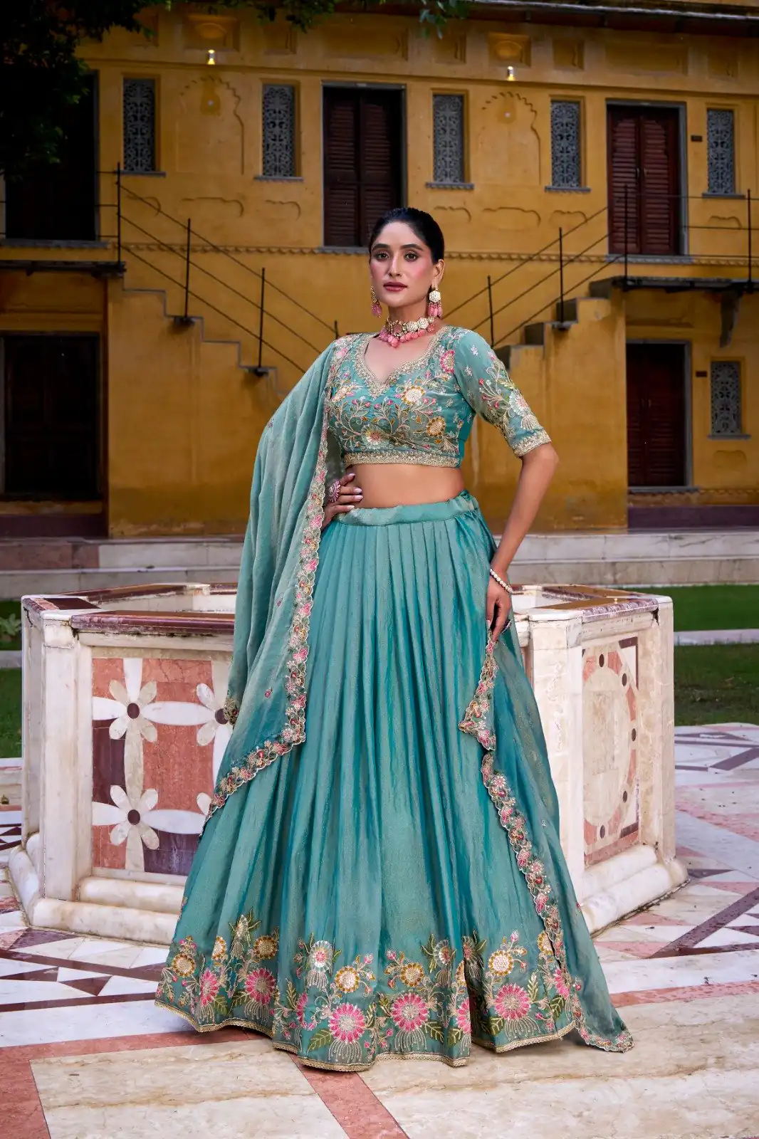 LNB 1450 Sky Blue in Zari Shimmer Embroidery Work & Zari Work Lehenga Choli . Grab it for ₹3599. Delivery 4-6 Working Days. Shop now. | Bollywood Lehenga, Creative Lehenga, Designer Lehenga, Embroidered Lehenga, Lehenga, Party Wear Lehenga