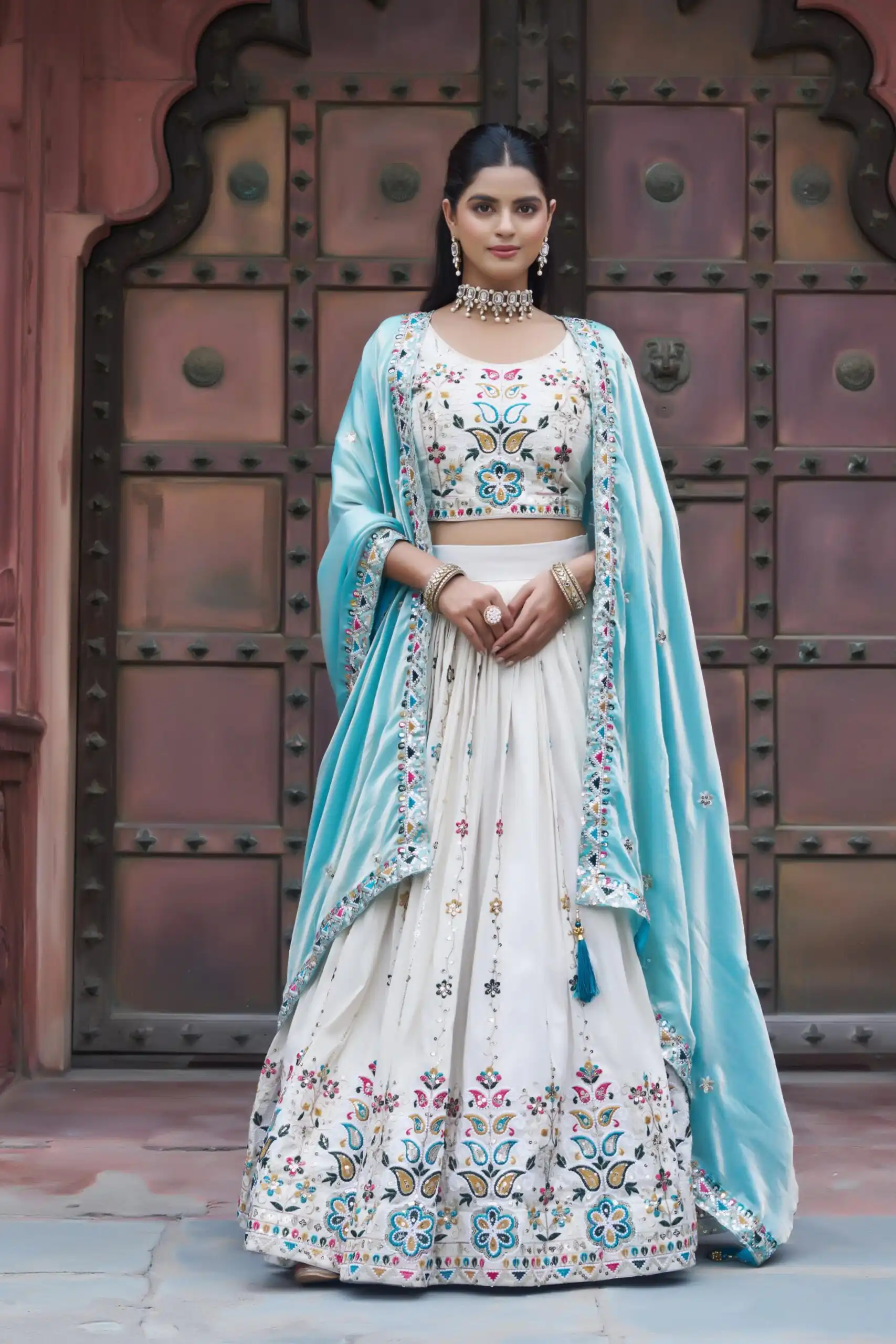 Ram 144 Sky Blue in Pure Tissue silk Embroidery Work Lehenga Choli . Available at ₹3349 only. Delivery 4-6 Working Days. Shop now. | Bollywood Lehenga, Creative Lehenga, Designer Lehenga, Embroidered Lehenga, Lehenga, Party Wear Lehenga