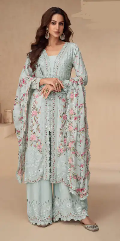 FC 10154 Sky Blue Color Vichitra Salwar Suit with Embroidery Work. Special Price ₹3349. Delivery 4-6 Working Days. Shop now. | Casual Suits, Jump Suits, Tops & Bottoms, Track Suits, Trendy Wear, Creative suits, Designer Suits, Palazzo Suits, Party Wear Suits, Patiala Suits, Salwar suit, Straight Suits