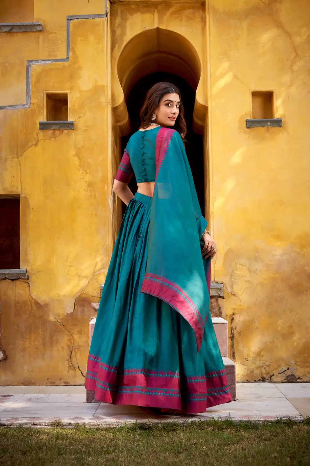 LNB 1901 Teal Pure Chanderi Lehenga Choli with Embroidery Work & Thread Embroidery. Introductory Price ₹2399. Delivery 4-6 Working Days. Shop now. | Bollywood Lehenga, Creative Lehenga, Designer Lehenga, Embroidered Lehenga, Lehenga, Party Wear Lehenga