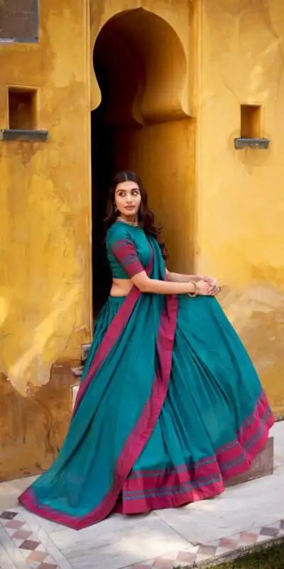 LNB 1901 Teal Pure Chanderi Lehenga Choli with Embroidery Work & Thread Embroidery. Introductory Price ₹2399. Delivery 4-6 Working Days. Shop now. | Bollywood Lehenga, Creative Lehenga, Designer Lehenga, Embroidered Lehenga, Lehenga, Party Wear Lehenga