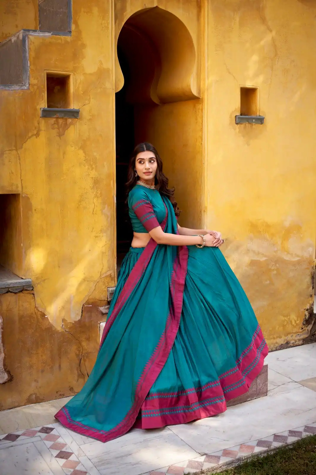 LNB 1901 Teal Pure Chanderi Lehenga Choli with Embroidery Work & Thread Embroidery. Introductory Price ₹2399. Delivery 4-6 Working Days. Shop now. | Bollywood Lehenga, Creative Lehenga, Designer Lehenga, Embroidered Lehenga, Lehenga, Party Wear Lehenga