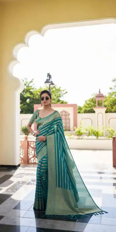 KPR 232 Teal Soft Lichi Silk Saree Perfect for Wedding, Party, Anniversary, Sangeet, Baby Shower – . Now at just ₹1399. Delivery 4-6 Working Days. Shop n | Creative Sarees, Embroidered Sarees, Bollywood Sarees, Designer Sarees, Ethnic Saree, Modern Digital sarees, Party Wear Sarees, Sarees