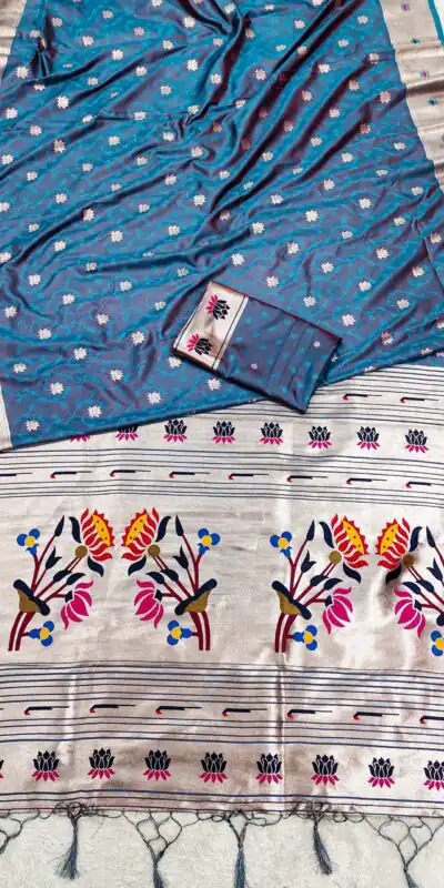 MB 2 Teal Color Paithani Silk Saree with Lace Work & Zari Work. Introductory Price ₹2049. Delivery 4-6 Working Days. Shop now. | Creative Sarees, Embroidered Sarees, Bollywood Sarees, Designer Sarees, Ethnic Saree, Modern Digital sarees, Party Wear Sarees, Sarees