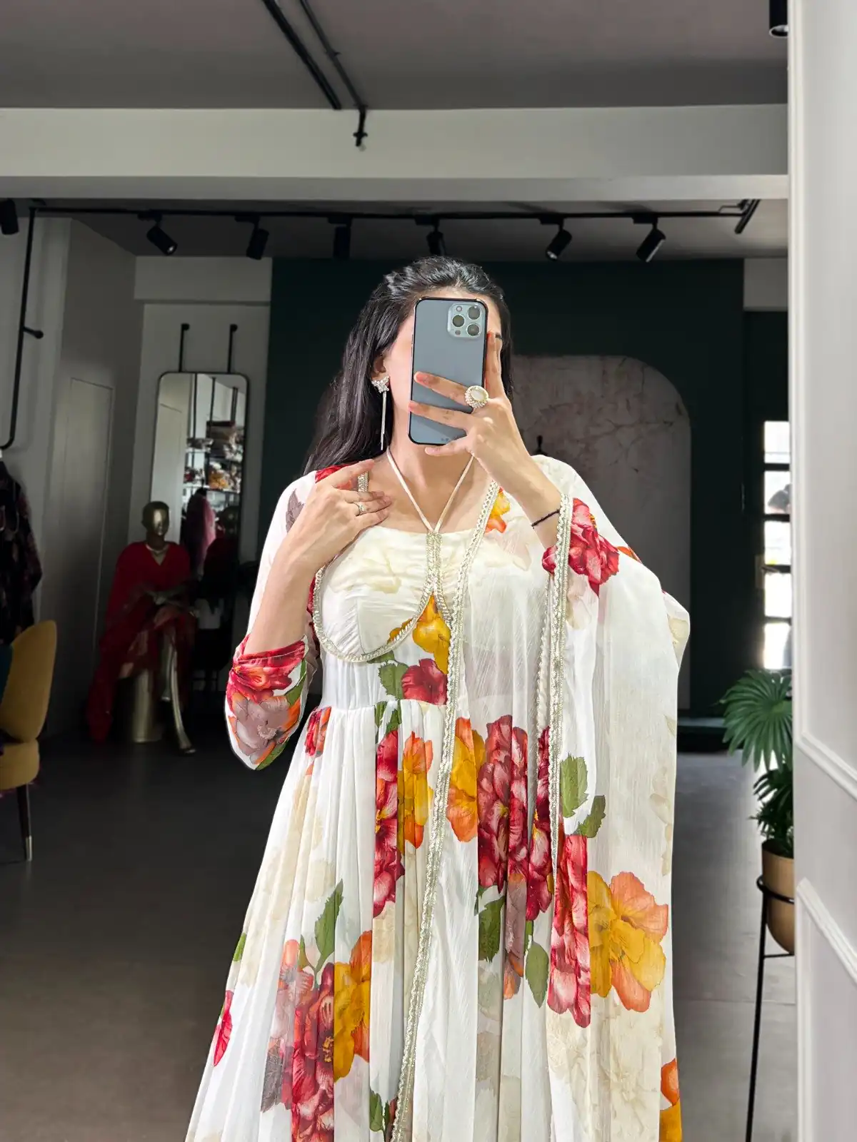 YNF 5103 White Lace Work Gown in Chiffon. Get it for ₹1899. Wedding, Party, Festive, Events Delivery 4-6 Working Days. Shop now. | Bollywood Gowns, Creative Gowns, Designer Gowns, Embroidered Gowns, Gowns, Party Wear Gowns