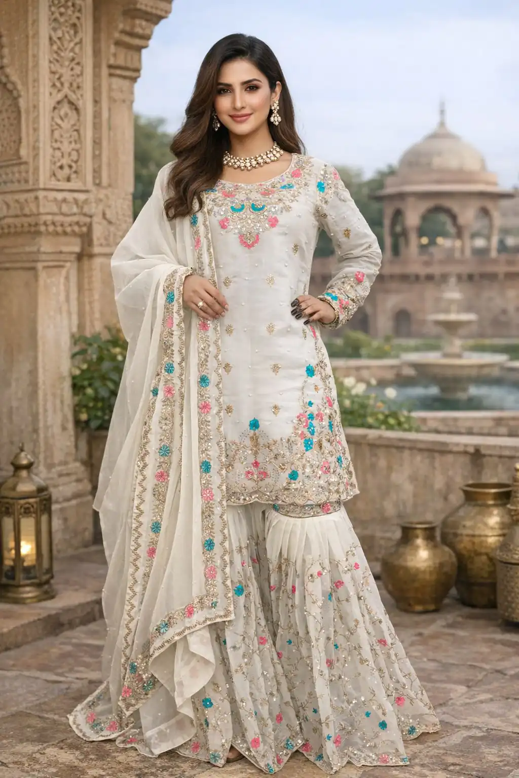 RTC 5956 White Organza Silk Salwar Suit Perfect for Wedding, Party, Mehendi, Lohri, Housewarming – . Special Price ₹3049. Delivery 4-6 Working Days. | Casual Suits, Jump Suits, Tops & Bottoms, Track Suits, Trendy Wear, Creative suits, Designer Suits, Palazzo Suits, Party Wear Suits, Patiala Suits, Salwar suit, Straight Suits