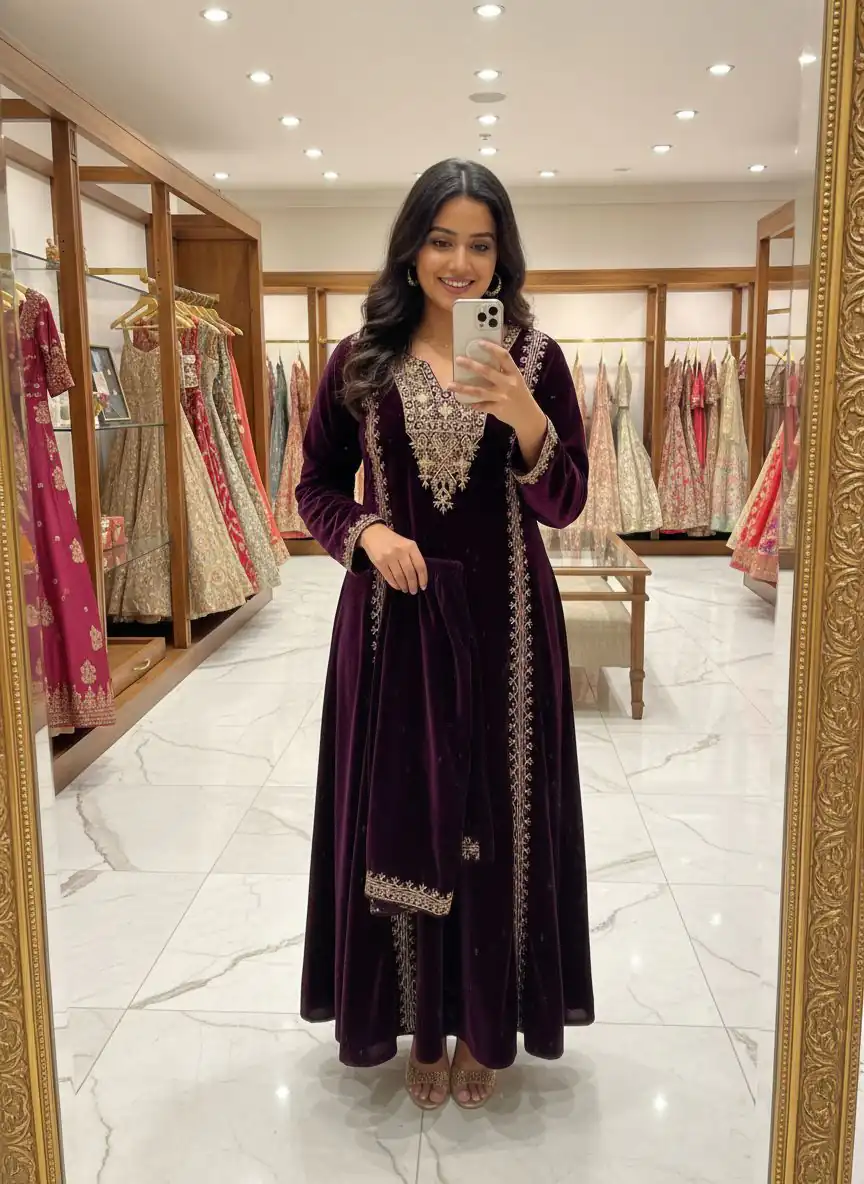ST 1150 Wine in 9000 Velvet Cut Work & Embroidery Work Salwar Suit . Grab it for ₹1999. Delivery 4-6 Working Days. Shop now. | Casual Suits, Jump Suits, Tops & Bottoms, Track Suits, Trendy Wear, Creative suits, Designer Suits, Palazzo Suits, Party Wear Suits, Patiala Suits, Salwar suit, Straight Suits