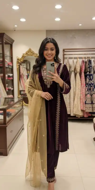ST 1150 Wine in 9000 Velvet Cut Work & Embroidery Work Salwar Suit . Grab it for ₹1999. Delivery 4-6 Working Days. Shop now. | Casual Suits, Jump Suits, Tops & Bottoms, Track Suits, Trendy Wear, Creative suits, Designer Suits, Palazzo Suits, Party Wear Suits, Patiala Suits, Salwar suit, Straight Suits
