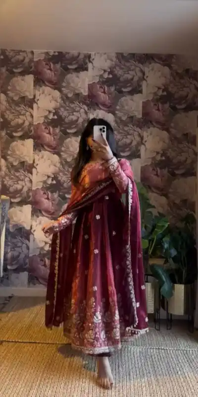 RTC 5955 Wine Chinon Silk Salwar Suit Perfect for Wedding, Party, Cultural Events, Lohri, Reception Exclusive Offer ₹2549. Delivery 4-6 Working Day | Casual Suits, Jump Suits, Tops & Bottoms, Track Suits, Trendy Wear, Creative suits, Designer Suits, Palazzo Suits, Party Wear Suits, Patiala Suits, Salwar suit, Straight Suits