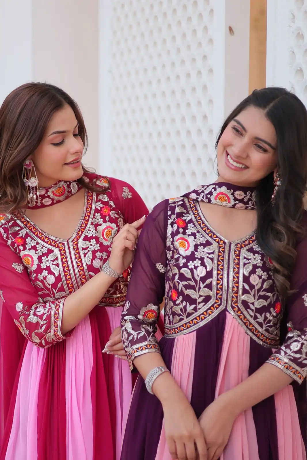 Ram 079 Wine Fox Georgette Gown Perfect for Wedding, Party, Eid, Temple Visit, Pongal – . Best Price ₹2049. Delivery 4-6 Working Days. Shop now. | Bollywood Gowns, Creative Gowns, Designer Gowns, Embroidered Gowns, Gowns, Party Wear Gowns