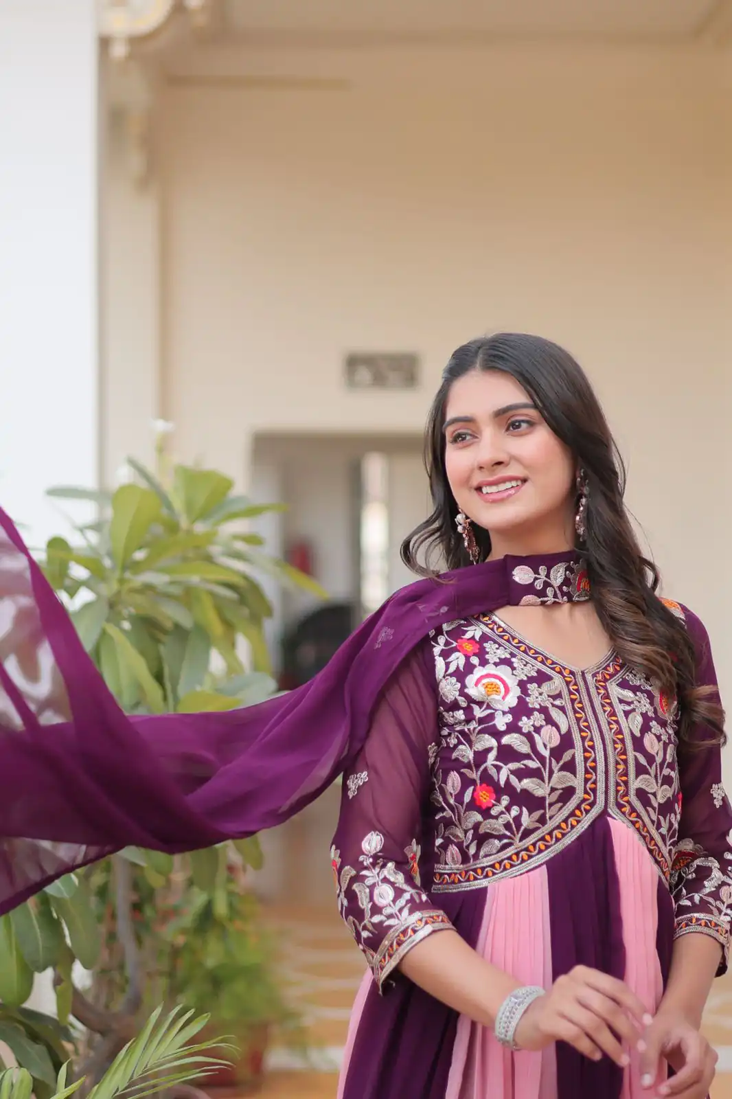 Ram 079 Wine Fox Georgette Gown Perfect for Wedding, Party, Eid, Temple Visit, Pongal – . Best Price ₹2049. Delivery 4-6 Working Days. Shop now. | Bollywood Gowns, Creative Gowns, Designer Gowns, Embroidered Gowns, Gowns, Party Wear Gowns