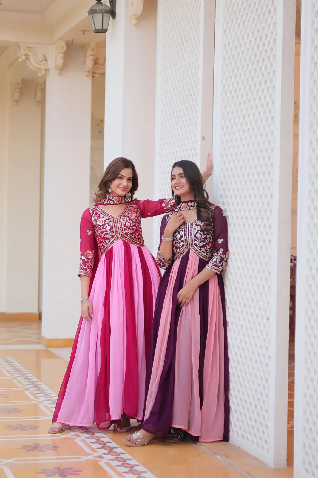 Ram 079 Wine Fox Georgette Gown Perfect for Wedding, Party, Eid, Temple Visit, Pongal – . Best Price ₹2049. Delivery 4-6 Working Days. Shop now. | Bollywood Gowns, Creative Gowns, Designer Gowns, Embroidered Gowns, Gowns, Party Wear Gowns