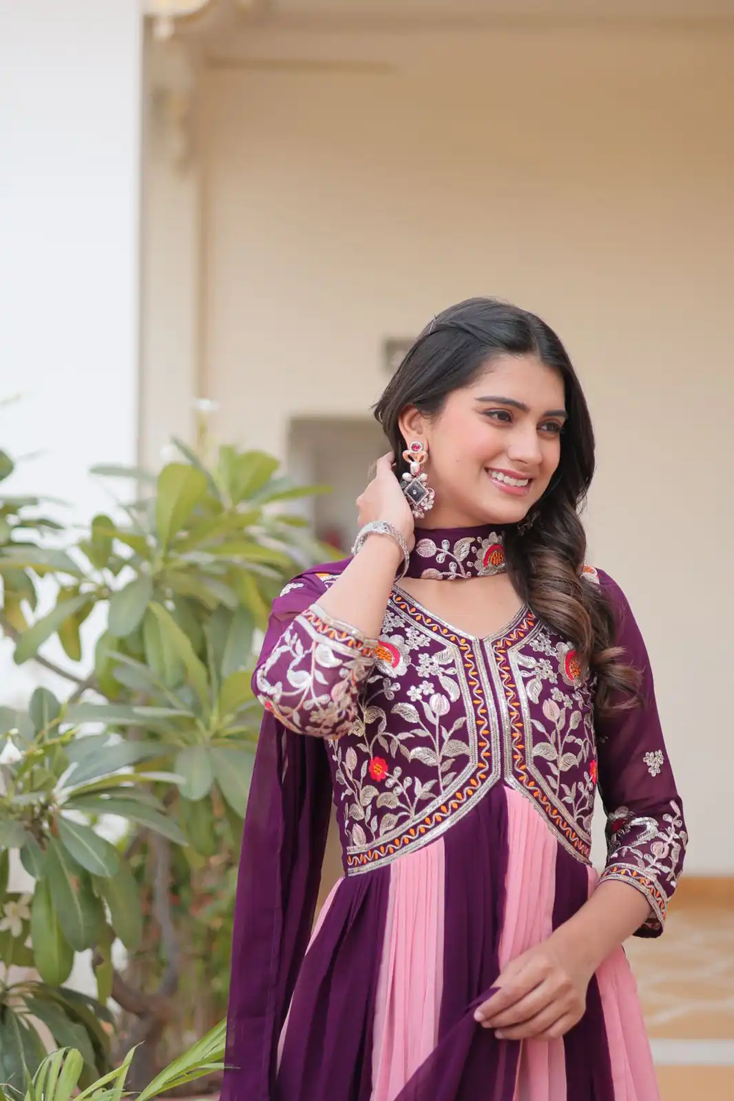 Ram 079 Wine Fox Georgette Gown Perfect for Wedding, Party, Eid, Temple Visit, Pongal – . Best Price ₹2049. Delivery 4-6 Working Days. Shop now. | Bollywood Gowns, Creative Gowns, Designer Gowns, Embroidered Gowns, Gowns, Party Wear Gowns