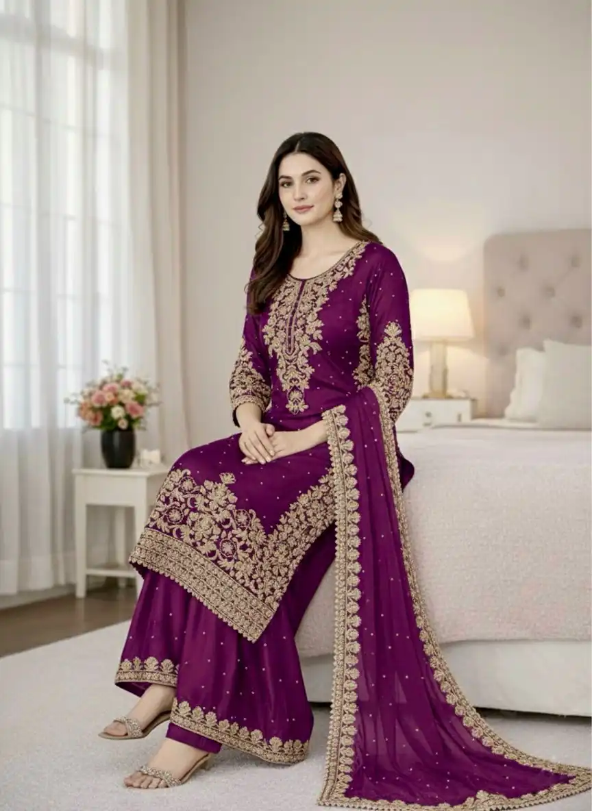 SSR 535 Wine Color in Organza Silk Embroidery Work Salwar Suit . Available at ₹2399 only. Delivery 4-6 Working Days. Shop now. | Casual Suits, Jump Suits, Tops & Bottoms, Track Suits, Trendy Wear, Creative suits, Designer Suits, Palazzo Suits, Party Wear Suits, Patiala Suits, Salwar suit, Straight Suits