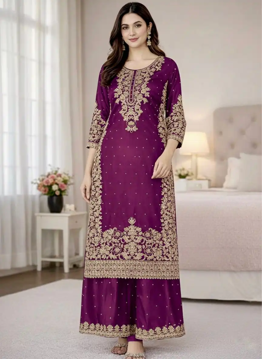 SSR 535 Wine Color in Organza Silk Embroidery Work Salwar Suit . Available at ₹2399 only. Delivery 4-6 Working Days. Shop now. | Casual Suits, Jump Suits, Tops & Bottoms, Track Suits, Trendy Wear, Creative suits, Designer Suits, Palazzo Suits, Party Wear Suits, Patiala Suits, Salwar suit, Straight Suits