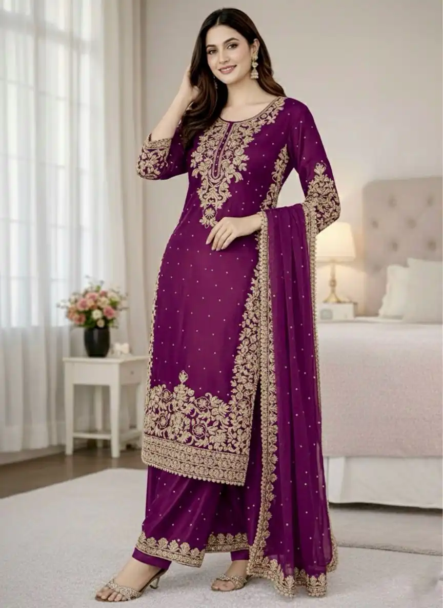 SSR 535 Wine Color in Organza Silk Embroidery Work Salwar Suit . Available at ₹2399 only. Delivery 4-6 Working Days. Shop now. | Casual Suits, Jump Suits, Tops & Bottoms, Track Suits, Trendy Wear, Creative suits, Designer Suits, Palazzo Suits, Party Wear Suits, Patiala Suits, Salwar suit, Straight Suits