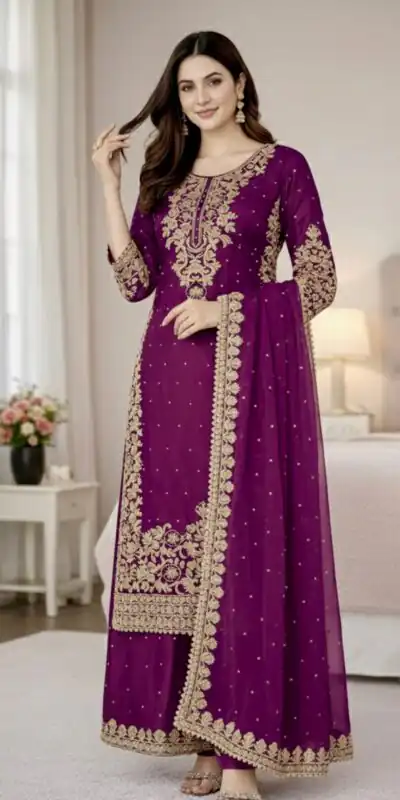 SSR 535 Wine Color in Organza Silk Embroidery Work Salwar Suit . Available at ₹2399 only. Delivery 4-6 Working Days. Shop now. | Casual Suits, Jump Suits, Tops & Bottoms, Track Suits, Trendy Wear, Creative suits, Designer Suits, Palazzo Suits, Party Wear Suits, Patiala Suits, Salwar suit, Straight Suits