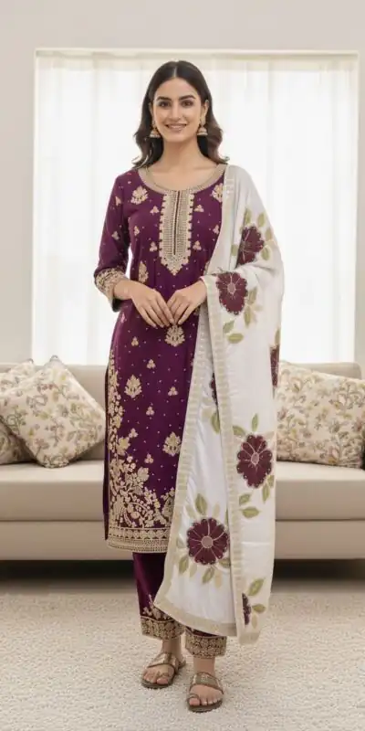 SRK 5315 Wine Organza SILK Salwar Suit Perfect for Wedding, Party, Lohri, Ethnic Day, Eid – . Affordable Price ₹2499. Delivery 4-6 Working Days. | Casual Suits, Jump Suits, Tops & Bottoms, Track Suits, Trendy Wear, Creative suits, Designer Suits, Palazzo Suits, Party Wear Suits, Patiala Suits, Salwar suit, Straight Suits