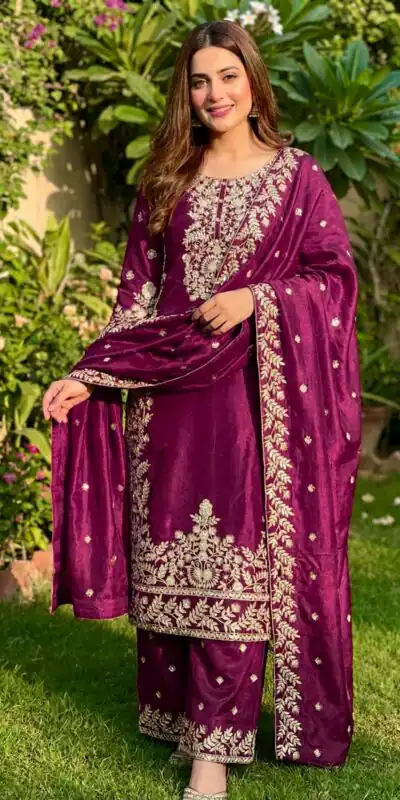SRK 5316 Wine Organza Silk Salwar Suit Perfect for Wedding, Party, Makar Sankranti, Eid, Durga Puja – . Affordable Price ₹2149. Delivery 4-6 Workin | Casual Suits, Jump Suits, Tops & Bottoms, Track Suits, Trendy Wear, Creative suits, Designer Suits, Palazzo Suits, Party Wear Suits, Patiala Suits, Salwar suit, Straight Suits