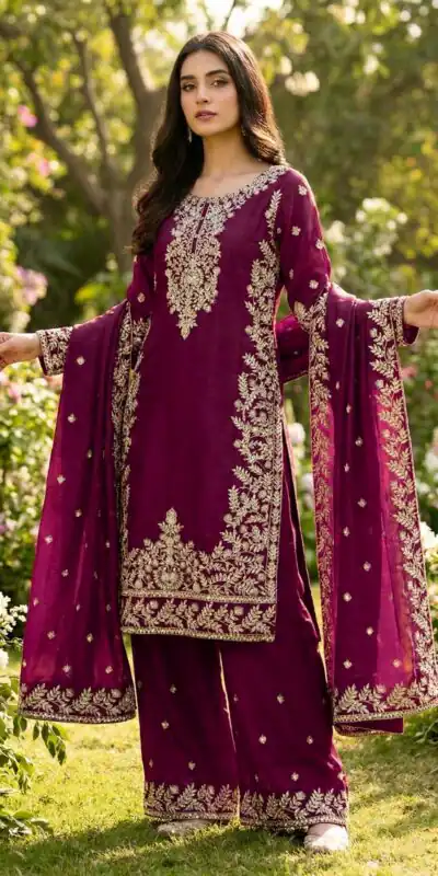 SRK 5316 Wine Organza Silk Salwar Suit Perfect for Wedding, Party, Makar Sankranti, Eid, Durga Puja – . Affordable Price ₹2149. Delivery 4-6 Workin | Casual Suits, Jump Suits, Tops & Bottoms, Track Suits, Trendy Wear, Creative suits, Designer Suits, Palazzo Suits, Party Wear Suits, Patiala Suits, Salwar suit, Straight Suits