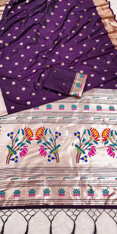 MB 2 Wine Color Paithani Silk Saree with Lace Work & Zari Work. Introductory Price ₹2049. Delivery 4-6 Working Days. Shop now. | Creative Sarees, Embroidered Sarees, Bollywood Sarees, Designer Sarees, Ethnic Saree, Modern Digital sarees, Party Wear Sarees, Sarees