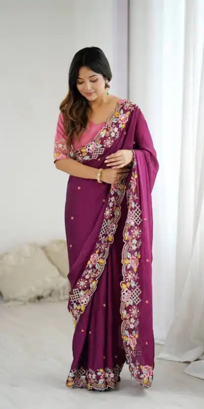 BT 1303 Wine Premium Noha Crush Saree with Sequins Work & Embroidery Work. Exclusive Offer ₹2149. Delivery 4-6 Working Days. Shop now. | Creative Sarees, Embroidered Sarees, Bollywood Sarees, Designer Sarees, Ethnic Saree, Modern Digital sarees, Party Wear Sarees, Sarees