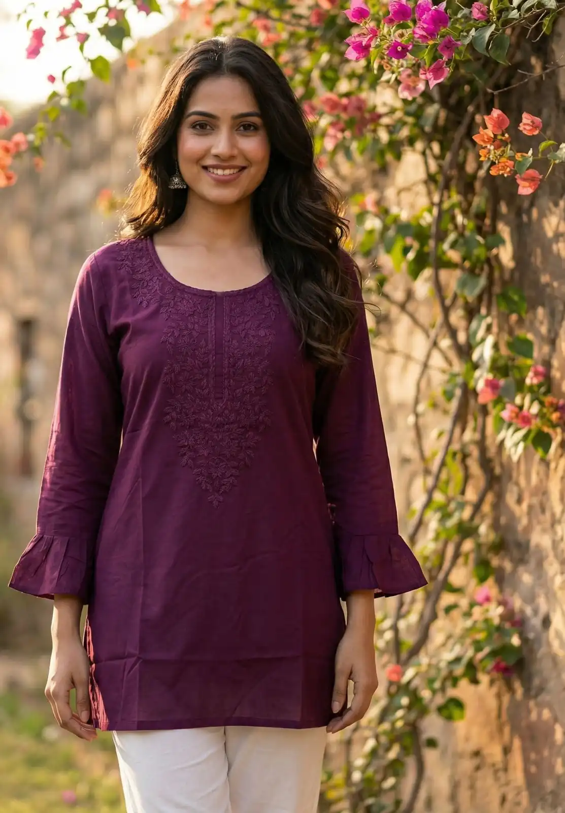 INLI Charmi vol 2 Wine in Rayon Chikan Work Designer Work Kurti . Affordable Price ₹1349. Delivery 4-6 Working Days. Shop now. | Bollywood Kurti, Creative Kurtis, Designer Kurti, Kurti, Party Wear Kurti, Selfie Kurti