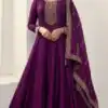 DS V 67741 Wine Silk Georgette Salwar Suit with Embroidery Work. Available at ₹2549 only. Delivery 4-6 Working Days. Shop now. | Casual Suits, Jump Suits, Tops & Bottoms, Track Suits, Trendy Wear, Creative suits, Designer Suits, Palazzo Suits, Party Wear Suits, Patiala Suits, Salwar suit, Straight Suits