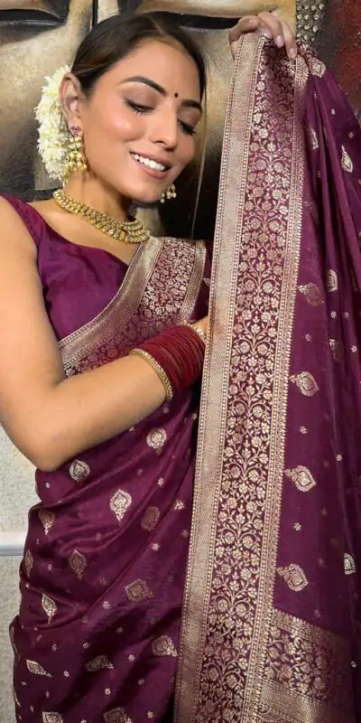 KPR 210 Wine Soft Lichi Silk Saree with Lace Work & Lace Border. Special Price ₹1399. Delivery 4-6 Working Days. Shop now. | Creative Sarees, Embroidered Sarees, Bollywood Sarees, Designer Sarees, Ethnic Saree, Modern Digital sarees, Party Wear Sarees, Sarees