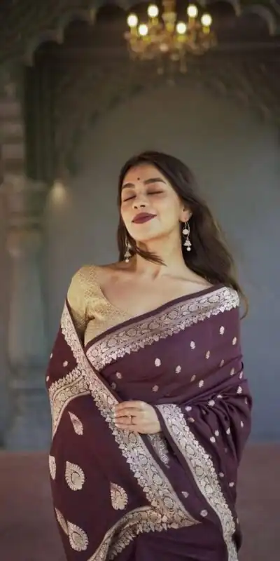 KP 6040 Wine Soft Lilan Slab Saree with Weaving Work Designer Work. Festive Deal ₹1399. Delivery 4-6 Working Days. Shop now. | Creative Sarees, Embroidered Sarees, Bollywood Sarees, Designer Sarees, Ethnic Saree, Modern Digital sarees, Party Wear Sarees, Sarees