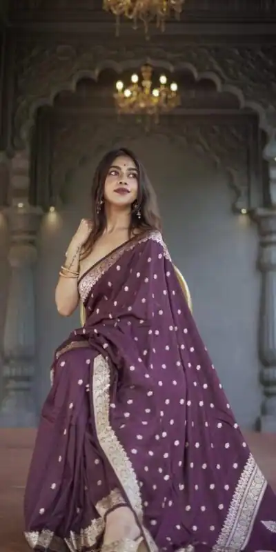 KP 6040 Wine Soft Lilan Slab Saree with Weaving Work Designer Work. Festive Deal ₹1399. Delivery 4-6 Working Days. Shop now. | Creative Sarees, Embroidered Sarees, Bollywood Sarees, Designer Sarees, Ethnic Saree, Modern Digital sarees, Party Wear Sarees, Sarees