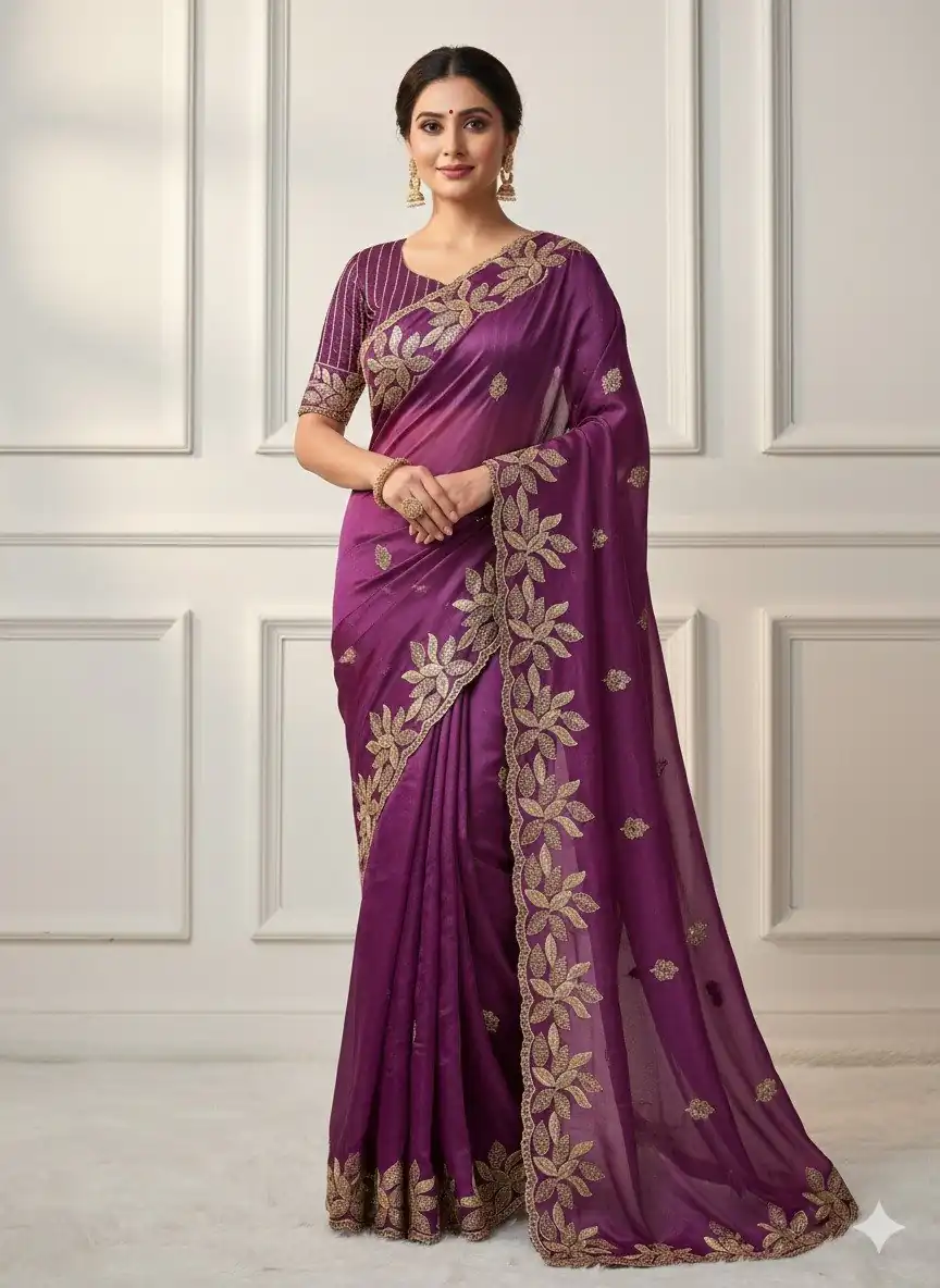 JR 656 Wine Soft Organza Silk Saree Perfect for Wedding, Party, Durga Puja, Baisakhi, Temple Visit – . Affordable Price ₹1799. Delivery 4-6 Working D | Creative Sarees, Embroidered Sarees, Bollywood Sarees, Designer Sarees, Ethnic Saree, Modern Digital sarees, Party Wear Sarees, Sarees
