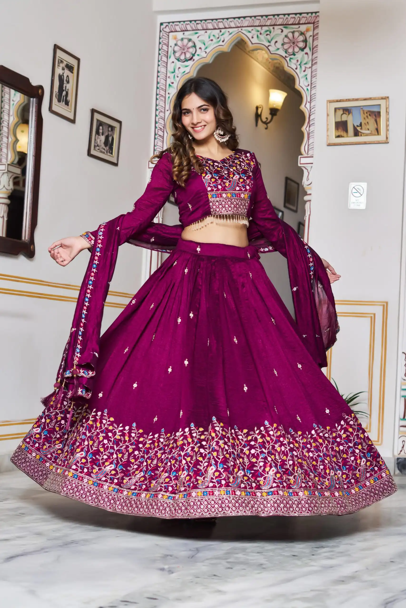 Ram 147 Wine Vichitra Silk Lehenga Choli Perfect for Wedding, Party, Ganesh Chaturthi, Housewarming, Engagement – . Introductory Price ₹3349. Delivery | Bollywood Lehenga, Creative Lehenga, Designer Lehenga, Embroidered Lehenga, Lehenga, Party Wear Lehenga