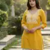 INLI Charmi vol 3 Yellow Rayon Thread Work Kurti . Wedding, Party, Festive, Events Affordable Price ₹1349. Delivery 4-6 Working Days. Shop now. | Bollywood Kurti, Creative Kurtis, Designer Kurti, Kurti, Party Wear Kurti, Selfie Kurti