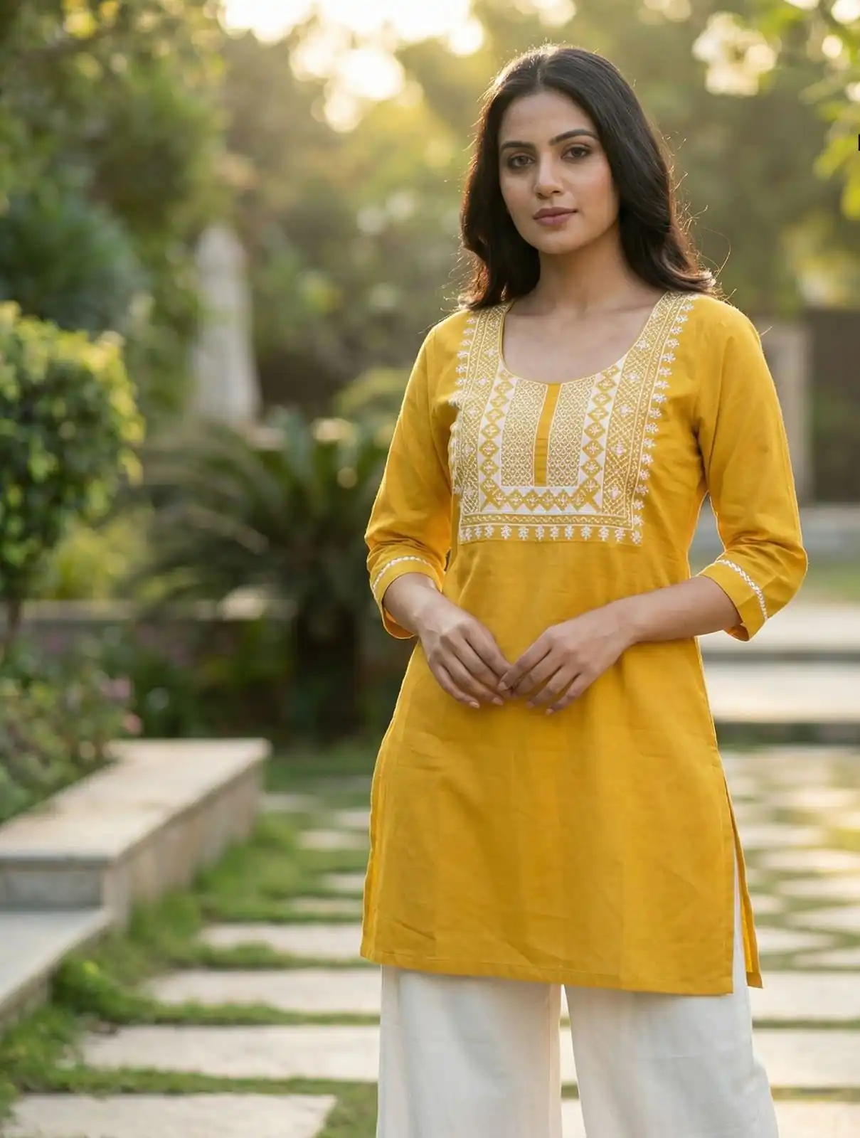 INLI Charmi vol 3 Yellow Rayon Thread Work Kurti . Wedding, Party, Festive, Events Affordable Price ₹1349. Delivery 4-6 Working Days. Shop now. | Bollywood Kurti, Creative Kurtis, Designer Kurti, Kurti, Party Wear Kurti, Selfie Kurti