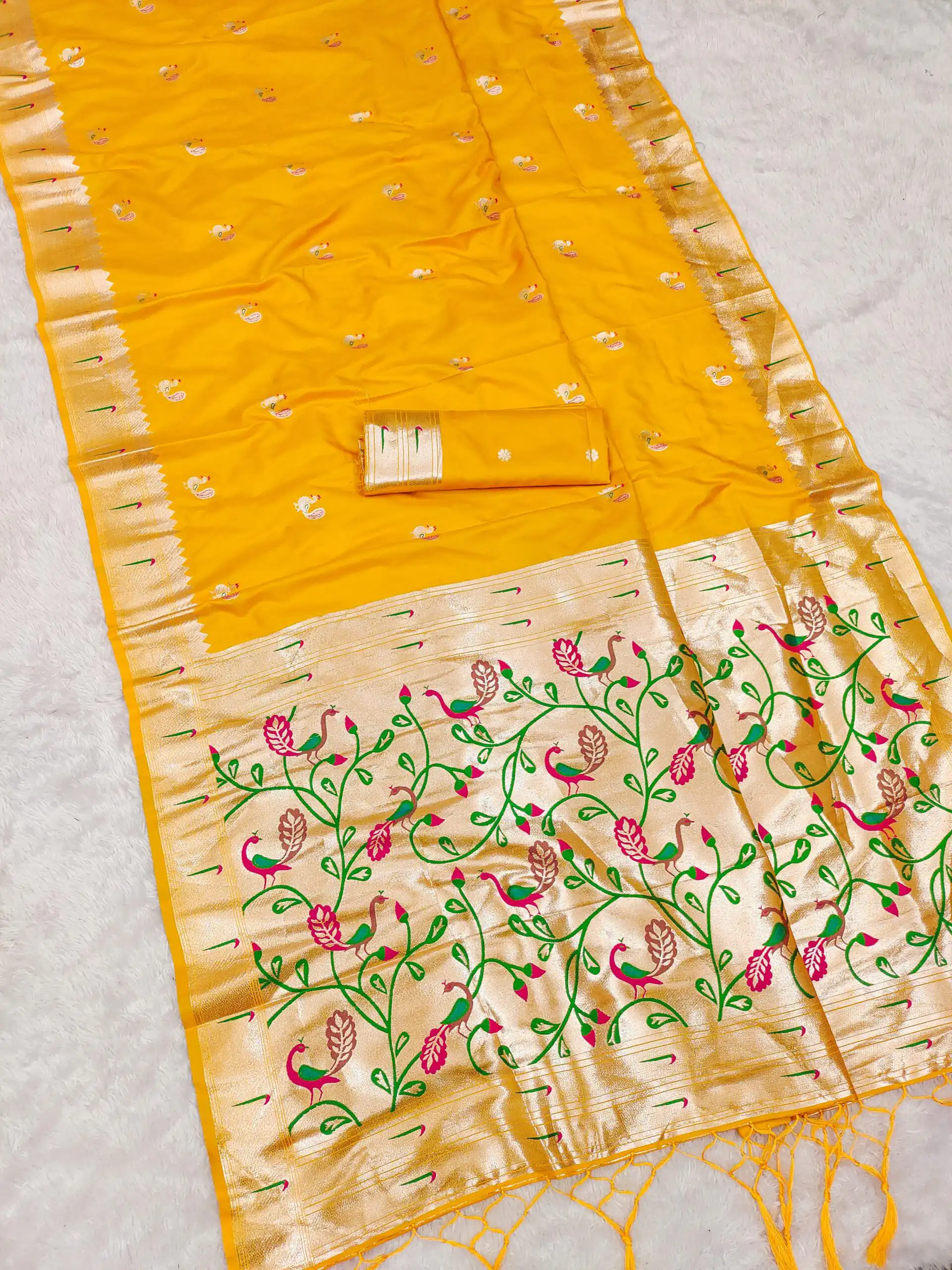 MB 389 Yellow Soft Paithani Silk Saree with Lace Work & Zari Work. Affordable Price ₹2049. Delivery 4-6 Working Days. Shop now. | Creative Sarees, Embroidered Sarees, Bollywood Sarees, Designer Sarees, Ethnic Saree, Modern Digital sarees, Party Wear Sarees, Sarees