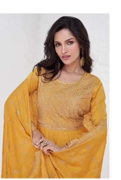 FC Saroj 9943 Yellow Vichitra Salwar Suit with Embroidery Work & Lace Work. Special Price ₹3049. Delivery 4-6 Working Days. Shop now. | Casual Suits, Jump Suits, Tops & Bottoms, Track Suits, Trendy Wear, Creative suits, Designer Suits, Palazzo Suits, Party Wear Suits, Patiala Suits, Salwar suit, Straight Suits