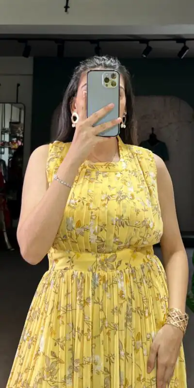 YNF 5200 Yellow Color Weightless Marbal Gown with Designer Work. Available at ₹1649 only. Delivery 4-6 Working Days. Shop now. | Bollywood Gowns, Creative Gowns, Designer Gowns, Embroidered Gowns, Gowns, Party Wear Gowns